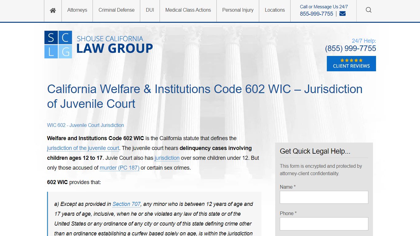 California Welfare & Institutions Code 602 WIC - Shouse Law Group