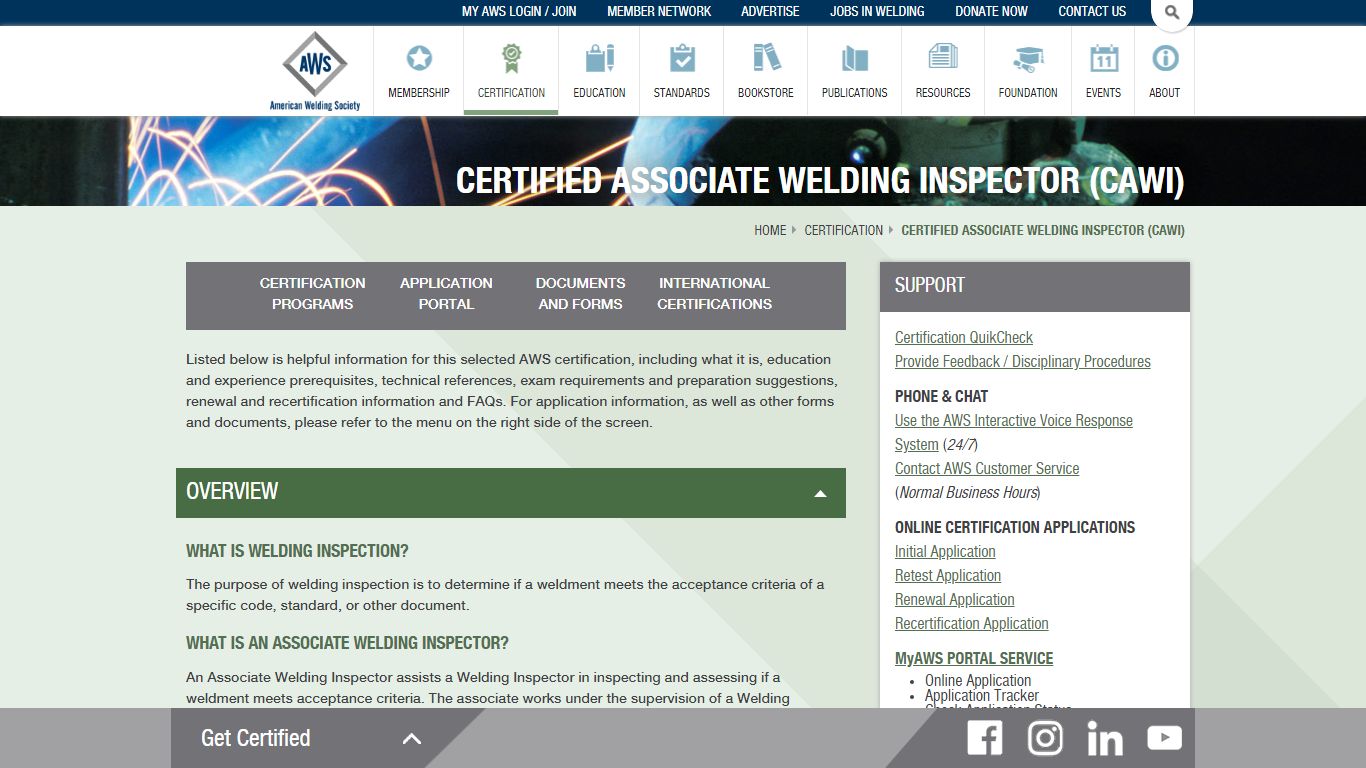 Certified Associate Welding Inspector (CAWI)